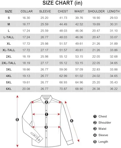 J.VER Men's Dress Shirts Solid Long Sleeve Stretch Wrinkle-Free Formal Shirt Business Casual Button Down Shirts - Image 7