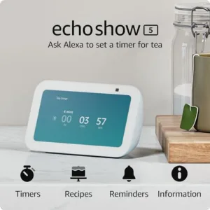 Amazon Echo Show 5 (3rd Gen, 2023 release) | Smart display with 2x the bass and clearer sound | Cloud Blue