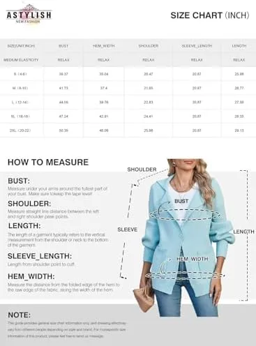 SHEWIN Women Open Front Knit Sweater Button Casual Long Sleeve V Neck Cardigan - Image 7