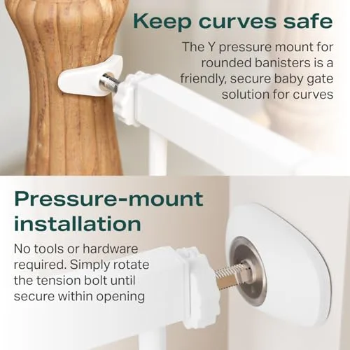 Cumbor 29.7-46" Baby Gate for Stairs, Mom's Choice Awards Winner-Auto Close Dog Gate for the House, Easy Install Pressure Mounted Pet Gates for Doorways, Easy Walk Thru Wide Safety Gate for Dog, White - Image 4