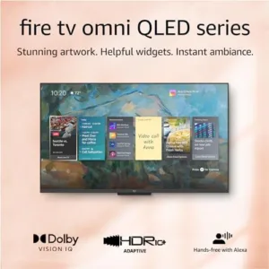 Amazon Fire TV 50" Omni QLED Series 4K UHD smart TV, Dolby Vision IQ, Fire TV Ambient Experience, local dimming, hands-free with Alexa