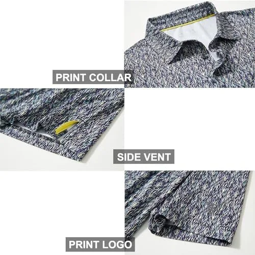 Men's Golf Polo Shirts Short Sleeve Striped Performance Moisture Wicking Dry Fit Golf Shirts for Men - Image 4