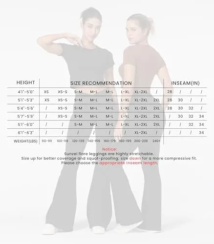 Sunzel Flare Leggings, Crossover Yoga Pants with Tummy Control, High-Waisted and Wide Leg - Image 3