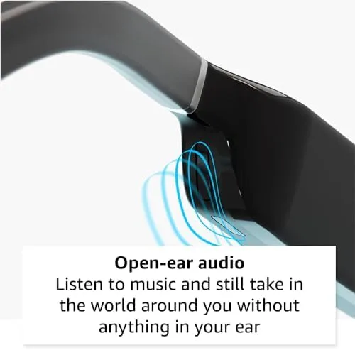 Amazon Echo Frames (3rd Gen) | Smart glasses with Alexa | Modern Rectangle frames in Charcoal Gray with polarized sunglass lenses - Image 5