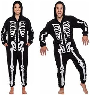 Funziez! Slim Fit Adult Onesie - Animal Halloween Costume - Plush Fruit One Piece Cosplay Suit for Women and Men