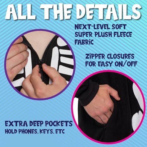 Funziez! Slim Fit Adult Onesie - Animal Halloween Costume - Plush Fruit One Piece Cosplay Suit for Women and Men - Image 4