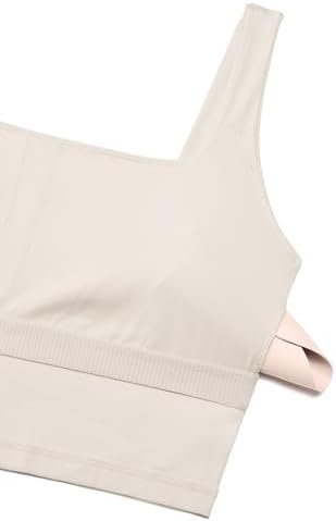 CRZ YOGA Butterluxe Womens Square Neck Longline Sports Bra - Workout Crop Tank Tops Padded with Built in Shelf Yoga Bra - Image 5