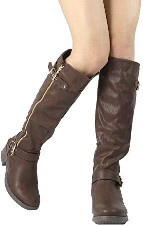 DREAM PAIRS Women's Knee High Boots Wide Calf Low Heel Riding Boots Fall Tall Boots for Women - Image 9