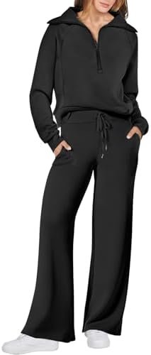 ANRABESS Women 2 Piece Outfits Sweatsuit Oversized Sweatshirt Sweatpants Tracksuit Sweat Lounge Matching Set 2024 Fall Trendy