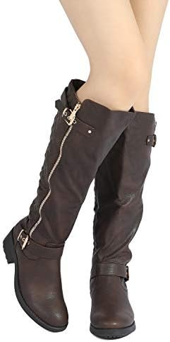 DREAM PAIRS Women's Knee High Boots Wide Calf Low Heel Riding Boots Fall Tall Boots for Women - Image 5