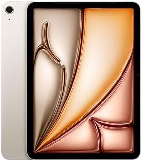 Apple iPad Air 11-inch (M2): Built for Apple Intelligence, Liquid Retina Display, 256GB, 12MP Front/Back Camera, Wi-Fi 6E, Touch ID, All-Day Battery Life — Starlight