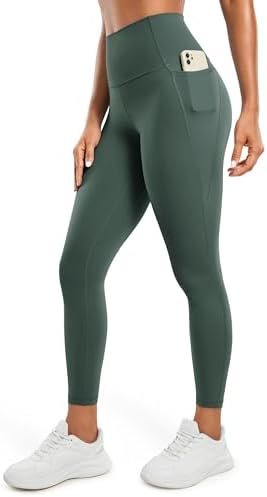 CRZ YOGA Womens Butterluxe Workout Leggings 25 Inches - High Waisted Gym Yoga Pants with Pockets Buttery Soft