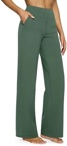 G4Free Yoga Pants Women Wide Leg Pants with Pockets High Waist Stretch Dress Casual Sweatpants Petite/Regular/Tall