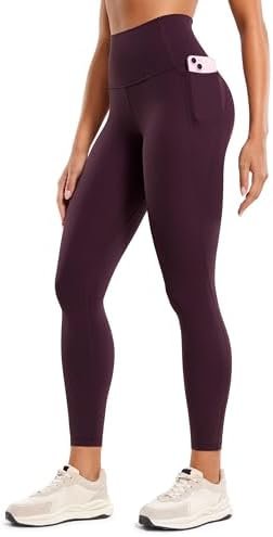 CRZ YOGA Womens Butterluxe Workout Leggings 25 Inches - High Waisted Gym Yoga Pants with Pockets Buttery Soft