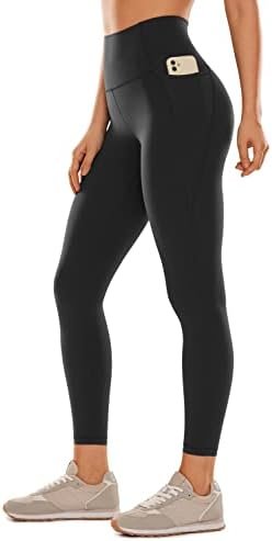 CRZ YOGA Womens Butterluxe Workout Leggings 25 Inches - High Waisted Gym Yoga Pants with Pockets Buttery Soft