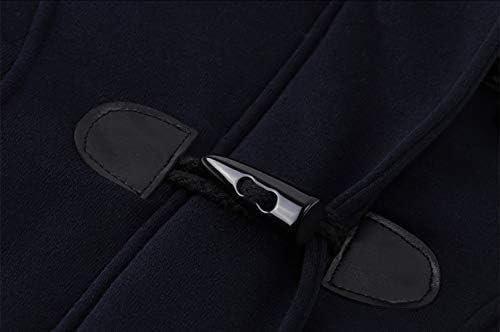 JiangWu Womens Fashion Horn Button Fleece Thicken Coat with Hood Winter Warm Jacket - Image 4