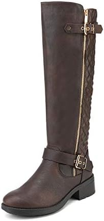 DREAM PAIRS Women's Knee High Boots Wide Calf Low Heel Riding Boots Fall Tall Boots for Women