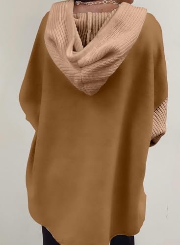 SHEWIN Oversized Sweatshirts for Women Loose Fit Casual Long Sleeve Button Hooded Sweatshirt Hoodie with Pocket - Image 3