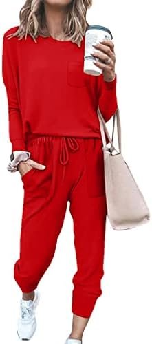 Bofell Lounge Sets for Women Two Piece Travel Outfits Sweatsuits 2 Piece Fashion 2024 Trendy Pajamas
