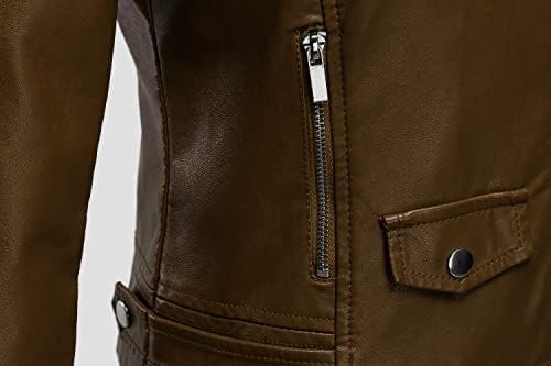 Tanming Women's Faux Leather Moto Biker Short Coat Jacket - Image 6