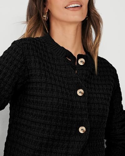 PRETTYGARDEN Women's Knit Cardigan Sweaters Casual Long Sleeve Open Front Button Down Trendy Jackets Outerwear - Image 5