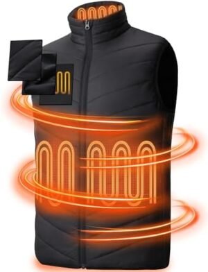 Heated Vest for Men, Heated Jacket for Men, 3 Heating Levels 6 Heating Zones (Battery Pack Not Included)