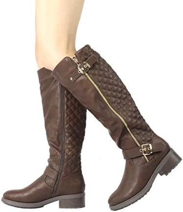 DREAM PAIRS Women's Knee High Boots Wide Calf Low Heel Riding Boots Fall Tall Boots for Women - Image 8