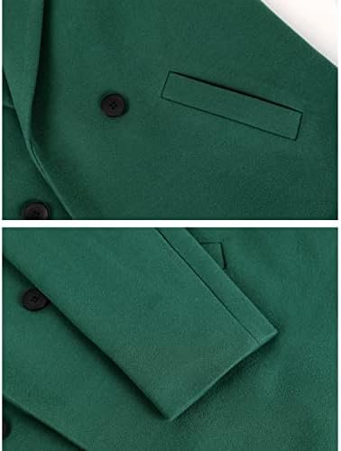 Hooever Women's Winter Wool Coat Casual Notch Lapel Single-Breasted Peacoat - Image 8