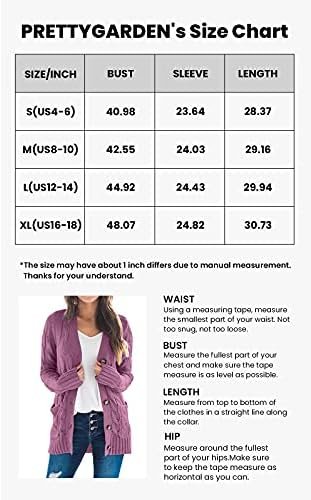 PRETTYGARDEN Women's Open Front Cardigan Sweaters Fall Fashion Button Down Cable Knit Chunky Winter Outerwear Coats - Image 7