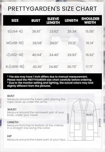PRETTYGARDEN Women's Open Front Cardigan Sweaters Fall Fashion Button Down Cable Knit Chunky Winter Outerwear Coats - Image 6