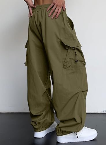 JMIERR Men's Baggy Cargo Pants Trendy Casual Parachute Pant Loose Fit Harem Joggers with Pockets for Streetwear - Image 2