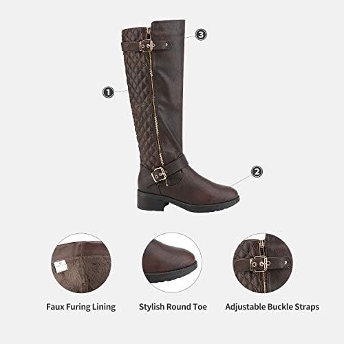DREAM PAIRS Women's Knee High Boots Wide Calf Low Heel Riding Boots Fall Tall Boots for Women - Image 3