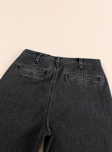 Sidefeel Women's Wide Leg Jeans High Waisted Stretchy Straight Leg Jeans Buttoned Loose Denim Pants with Pocket - Image 8