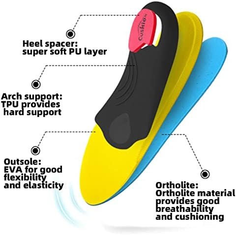 VALSOLE Heavy Duty Support Pain Relief Orthotics - 220+ lbs Plantar Fasciitis High Arch Support Insoles for Men Women, Flat Feet Orthotic Insert, Work Boot Shoe Insole, Absorb Shock with Every Step - Image 4