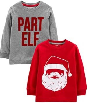 Simple Joys by Carter's Baby 2-Pack Holiday Long-Sleeve Tees