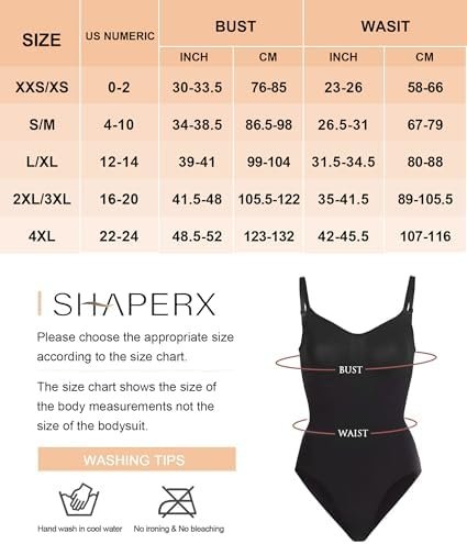 SHAPERX Women's Shapewear Bodysuit Tummy Control Body Shaper Seamless Sculpting Snatched Waist Body Suit - Image 2