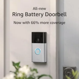 All-new Ring Battery Doorbell, Head-to-Toe Video, Live View with Two-Way Talk, and Motion Detection & Alerts (2024 release), Satin Nickel