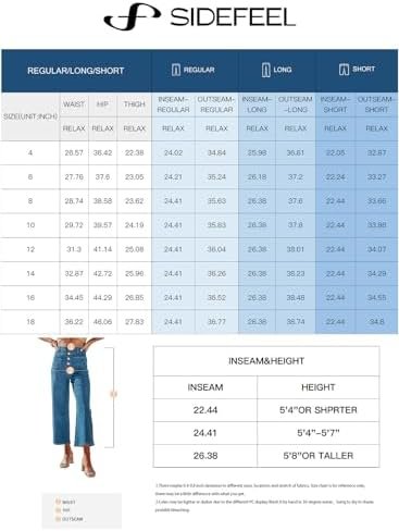 Sidefeel Women's Wide Leg Jeans High Waisted Stretchy Straight Leg Jeans Buttoned Loose Denim Pants with Pocket - Image 5