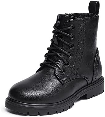 DREAM PAIRS Boys Girls Side Zipper Combat Ankle Boots(Toddler/Little Kid