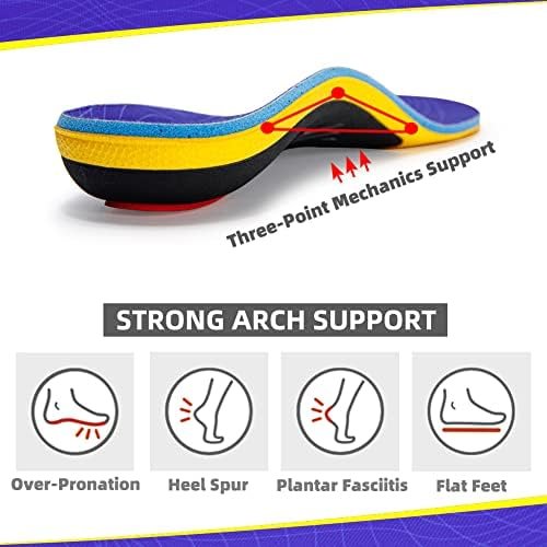 VALSOLE Heavy Duty Support Pain Relief Orthotics - 220+ lbs Plantar Fasciitis High Arch Support Insoles for Men Women, Flat Feet Orthotic Insert, Work Boot Shoe Insole, Absorb Shock with Every Step - Image 3