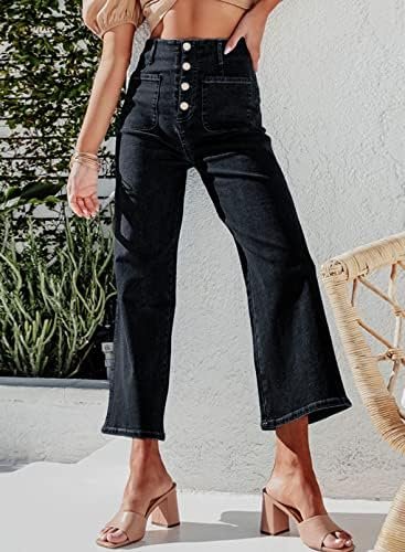 Sidefeel Women's Wide Leg Jeans High Waisted Stretchy Straight Leg Jeans Buttoned Loose Denim Pants with Pocket - Image 4