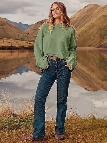 ANRABESS Women's Oversized Crewneck Long Sleeve Fuzzy Knit Casual Chunky Warm 2024 Fall Pullover Sweaters Top Trendy Outfits - Image 7