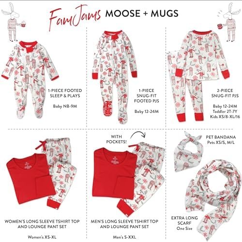 HonestBaby Family Matching Holiday Pajamas Organic Cotton for Men, Women, Kids, Toddlers, Baby Boys, Girls, Unisex Pets - Image 2