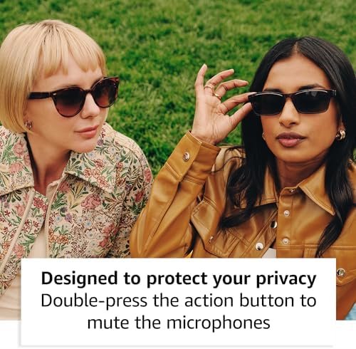 Amazon Echo Frames (3rd Gen) | Smart glasses with Alexa | Modern Rectangle frames in Charcoal Gray with polarized sunglass lenses - Image 6