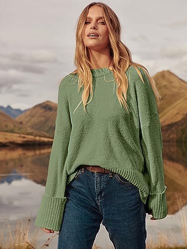 ANRABESS Women's Oversized Crewneck Long Sleeve Fuzzy Knit Casual Chunky Warm 2024 Fall Pullover Sweaters Top Trendy Outfits - Image 6