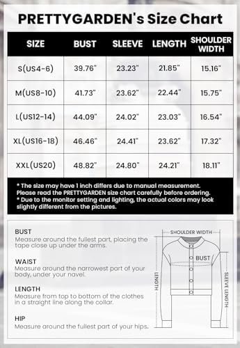 PRETTYGARDEN Women's Knit Cardigan Sweaters Casual Long Sleeve Open Front Button Down Trendy Jackets Outerwear - Image 6