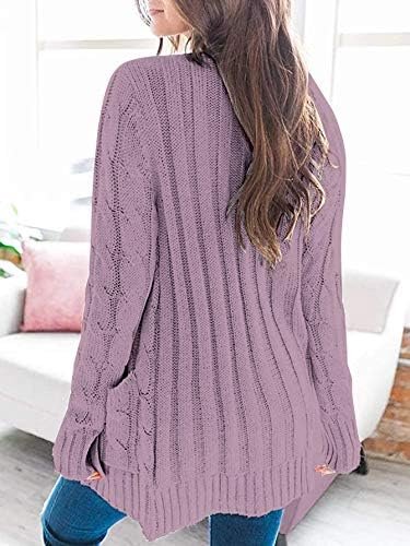 PRETTYGARDEN Women's Open Front Cardigan Sweaters Fall Fashion Button Down Cable Knit Chunky Winter Outerwear Coats - Image 5