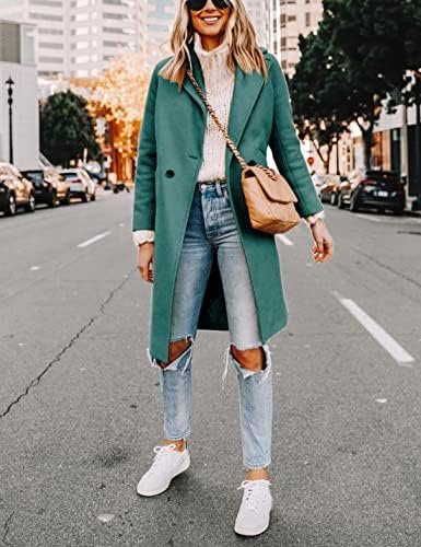 Hooever Women's Winter Wool Coat Casual Notch Lapel Single-Breasted Peacoat - Image 2