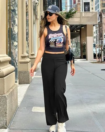 G4Free Yoga Pants Women Wide Leg Pants with Pockets High Waist Stretch Dress Casual Sweatpants Petite/Regular/Tall - Image 4