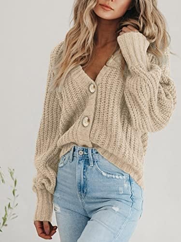 PRETTYGARDEN Women's Chunky Knit Open Front Sweater Long Sleeve Button Loose Short Cardigan Outerwear Coats - Image 7